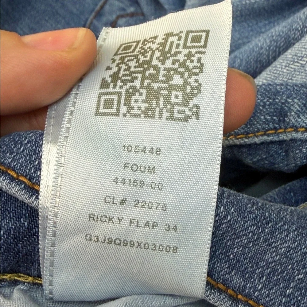 True Religion‎ Ricky Relaxed Straight Jeans Mens 42 Medium Wash Blue Flap Pocket